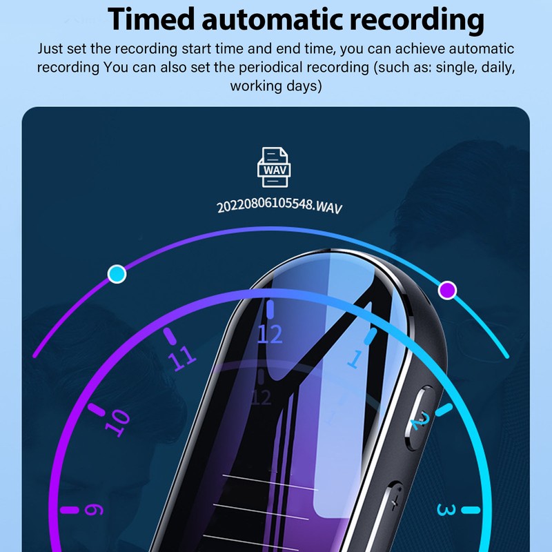 Digital Voice Recorder Noise Reduction AI Smart Omnidirectional Voice Control