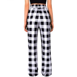 Alimens & Gentle Womens Pajama Pants Plaid Stretch Comfy Lounge Pants Drawstring Sleep Bottoms with Pockets