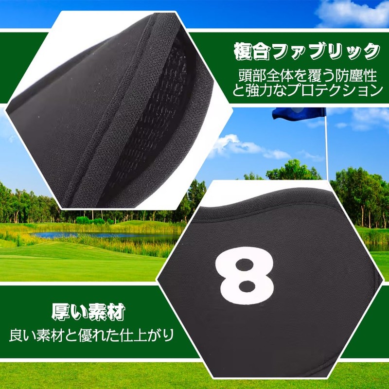 Golf Iron Covers Headcovers Zipper Closure (3-9, A, Pw, Sw)