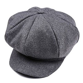 FSSTUD Retro Style Baker Boy Flat Cap Visor Beret Newsboy Cap Kids Winter Hats Grey