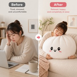 Dumpling Plush Pillow for Hugging & Decor – Soft Stuffed Food Toy Cushion for Beds, Sofas & Cute Gifts