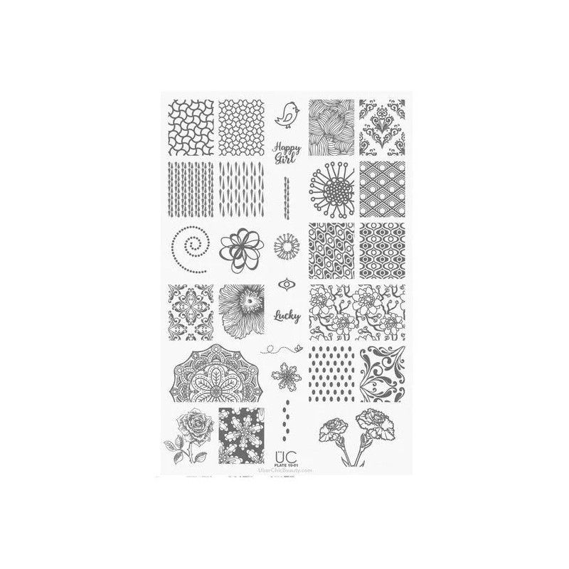 Uberchic Colección #10 Con 3 Placas Para Estampado De Uñas