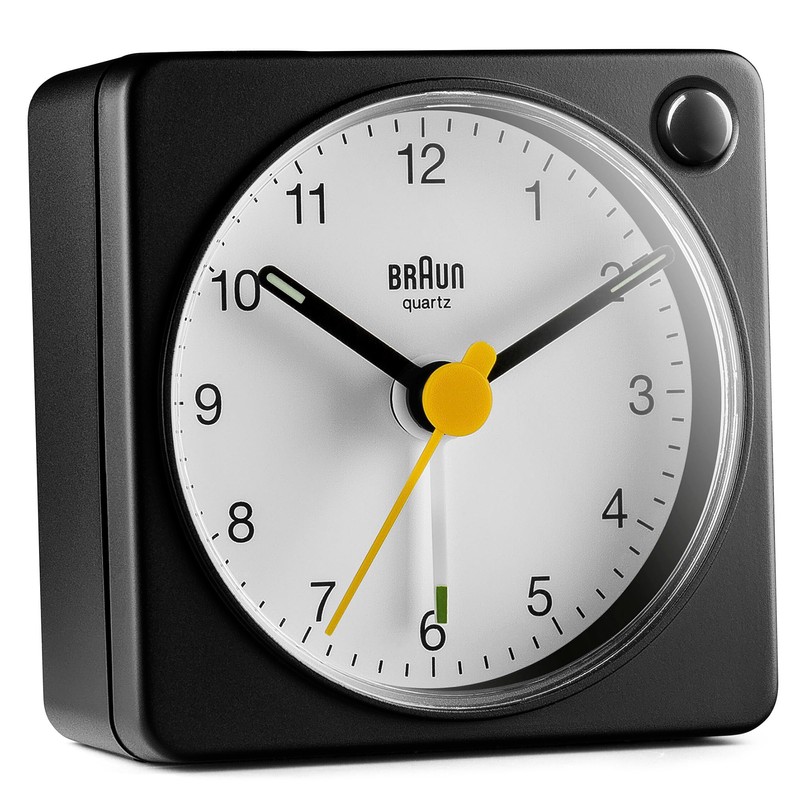 Braun Classic Analogue Travel Alarm Clock with Snooze Function and