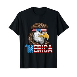 4th Of July Merica USA Flag Eagle Patriotic Men Women Kids T-Shirt