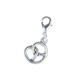 Miniblings Pretzel Wiesn Oktoberfest Charm Dirndl Costume Jewellery Silver – Handmade Fashion Jewellery I Silver Plated Pendant Charm Bracelet – Pendant for Bracelet, Metal, No Gemstone