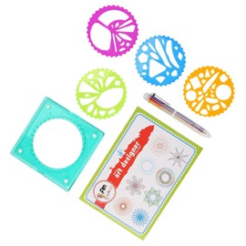 Vbestlife Regla GeoméTrica para niñOs, Plantilla de Regla GeoméTrica de PláStico para niñOs, Herramienta de Dibujo en Espiral, Juguete de Arte, Suministro de Papelería para niñOs