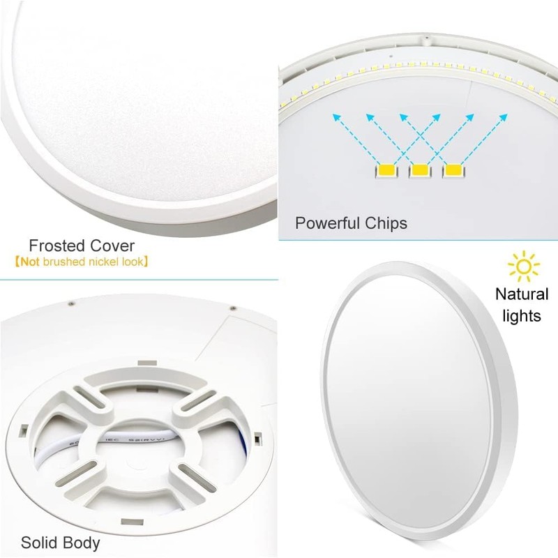 LightingWill 8.9 Inch LED Flush Mount Ceiling Light Fixture, 5000K