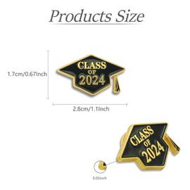 20 Pcs Class of 2024 Graduation Lapel Pins Bulk - Metal Grad Cap Enamel Lapel Pin Congrats Gifts for High School College Student Teacher Decorations
