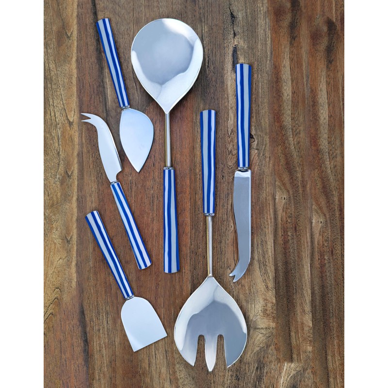 Le Cadeaux Striped Handles Salad Servers