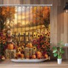 QZJDX Fall Thanksgiving Shower Curtain for Bathroom Autumn Harvest Pumpkin