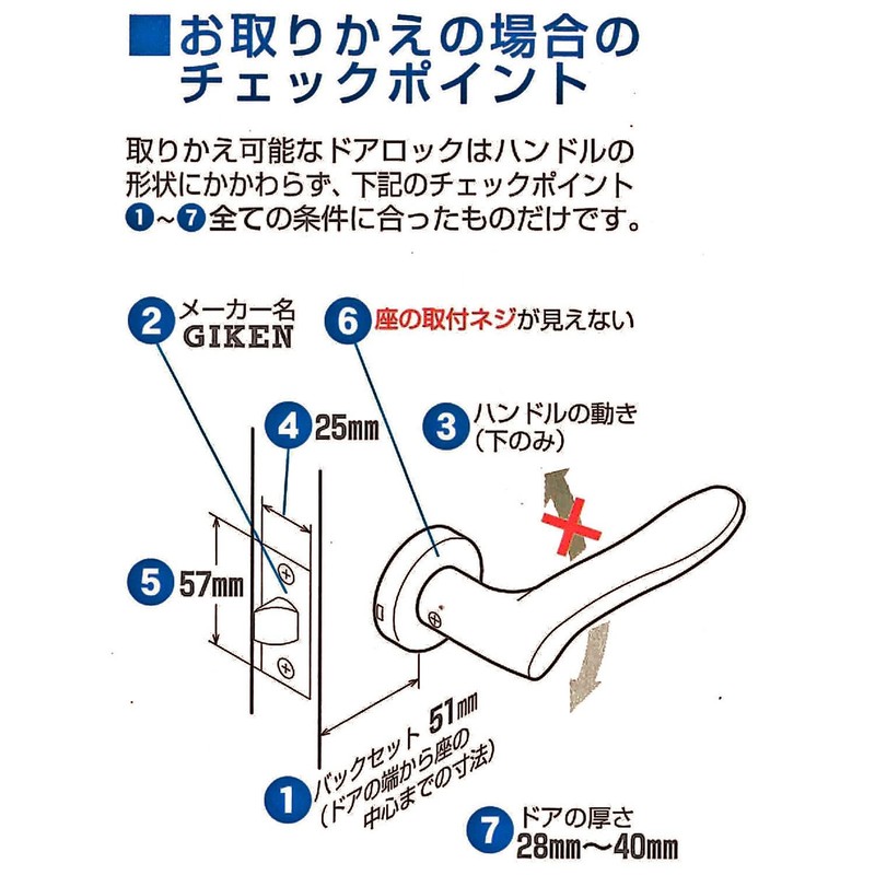 KAWAGUCHI 技研 Door Lever Indoor Lock Al Series Boxed Nickel