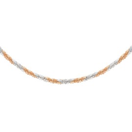 Tuscany Silver Women's Sterling Silver Two-Tone 2 mm Tocalle Chain Necklace of Length 46 cm/18 Inch