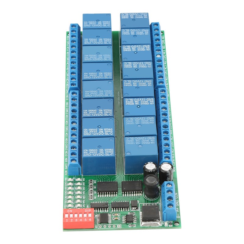 DC 12V 16 Channel MODBUS RTU RS485 Relay Module Board