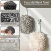 16-Pack Chenille Fuzzy Ball Hand Towels, 7.1 Inch Super Soft