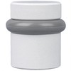 Modern Cylindrical Door Stop – White Floor Rubber Bumper, 2-Pack