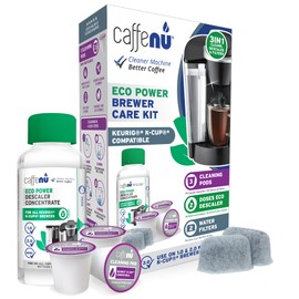 Caffenu Keurig Compatible Descaling Solution Cleaner and Descaler Kit. 2 Uses Descaling Solution, 3 Cleaning Pods and 2 Filter Replacement. 3 Months Maintenance Kit. For Keurig 1.0 & 2.0