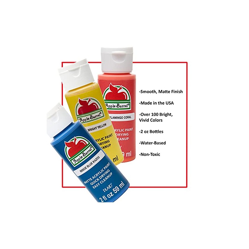 Apple Barrel Acrylic Paint, Apricot) 2 oz, 20764EA- ((Pack of