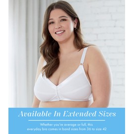 Bestform womens Cotton Wirefree Bra Front Closure, White, 38D US