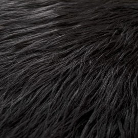 Qidkeo Faux Fur Fabric for Crafts, Gnomes, Animal Costumes, Cushions, Decorations Black One Yard(36"x63"inch)