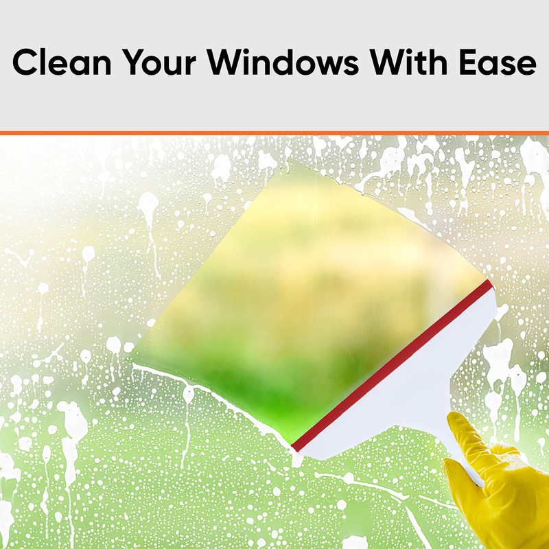 Superio 6” Window Squeegee with Grip Handle and Hanging Hook.