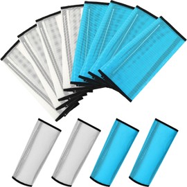 Set of 8 Mesh Fly Boots for Horse Loose Breathable Mesh Horse Boots Protective Horse Leg Wraps Horse Leggings for Preventing Flies and Mosquitoes Bites (Light Blue, White)