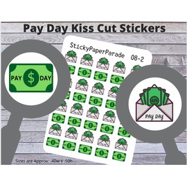 Homemade Payday Planner Stickers #08-2 / Planner Stickers  / Journal Stickers /