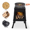 Lineslife Wood Burning Camp Stove, Portable Cast Iron Camping Wood