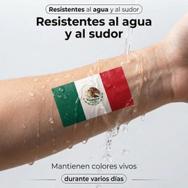 Set de 90 Tatuajes Temporales de México para Aficionados al Fútbol - 10 Hojas de 6.8x12cm, Accesorios para Estadios y Fiestas Deportivas, Kit de Animación Tricolor - Resistentes al Agua