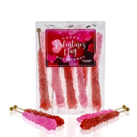 Valentine's Day Rock Candy - 10 Pack - Individually Wrapped - Show Your Love With This Great Tasting Rock Candy!