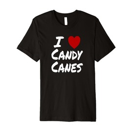 I Heart (Love) Candy Canes Winter Peppermint Christmas Premium T-Shirt