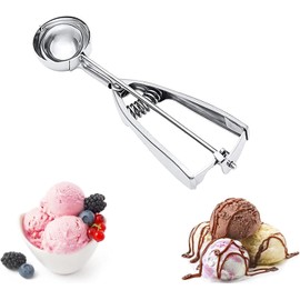 Ice Cream Scoop, Stainless Steel Ice Cream Scoop Cookie Scoop Ice Cream Scoop with Trigger, for Ice Cream Mash Potato Cupcake Mix Cookie Dough (6CM)