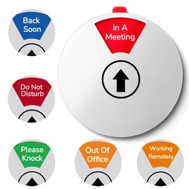 Office Private Sign, 6 Options Office Door Sign, Do Not Disturb Sign for Office, Please Knock Office Door Signs, in a Meeting, Work Remotely 6 Inches