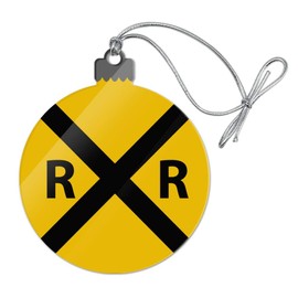 GRAPHICS & MORE Railroad Crossing Traffic Sign Train Acrylic Christmas Tree Holiday Ornament
