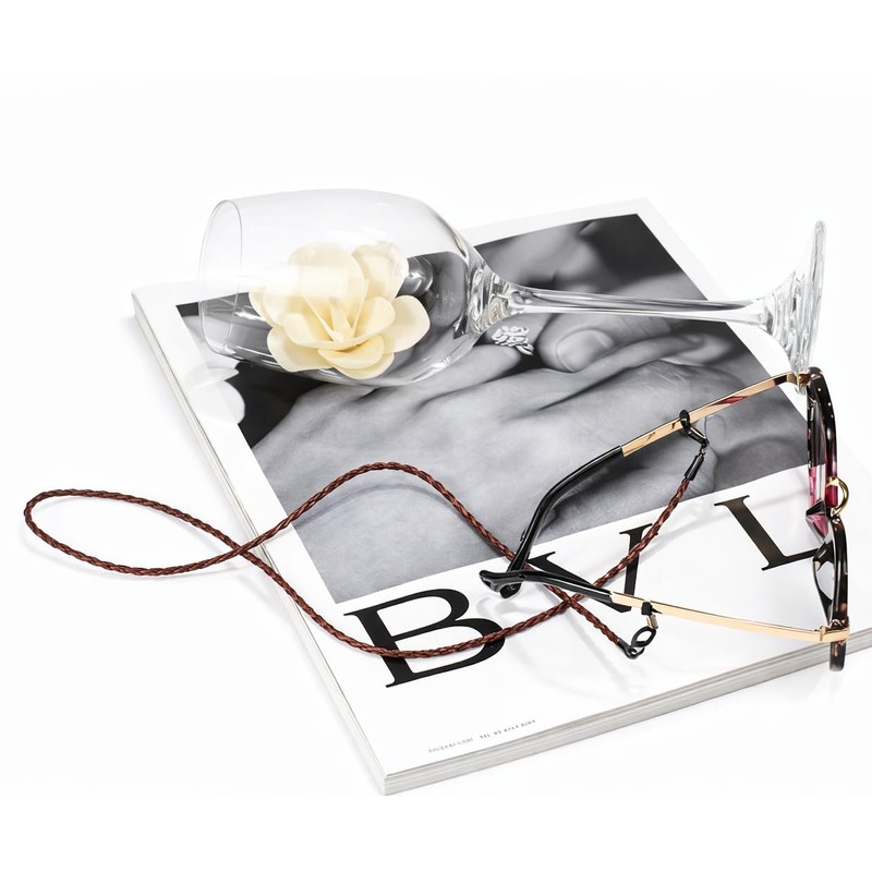 ZooooM ZM-KAWAMEGA Leather Simple Glasses, Sun Glasses, Chain, Glasses, Strap,
