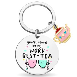 ICHRATI Work Bestie Gift for Women Coworker Leaving Go Away Retirement Gifts for Boss Lady Funny Christmas Birthday Gift for Female Friend Office Friendship Gift Best Friends Besties Key Chains