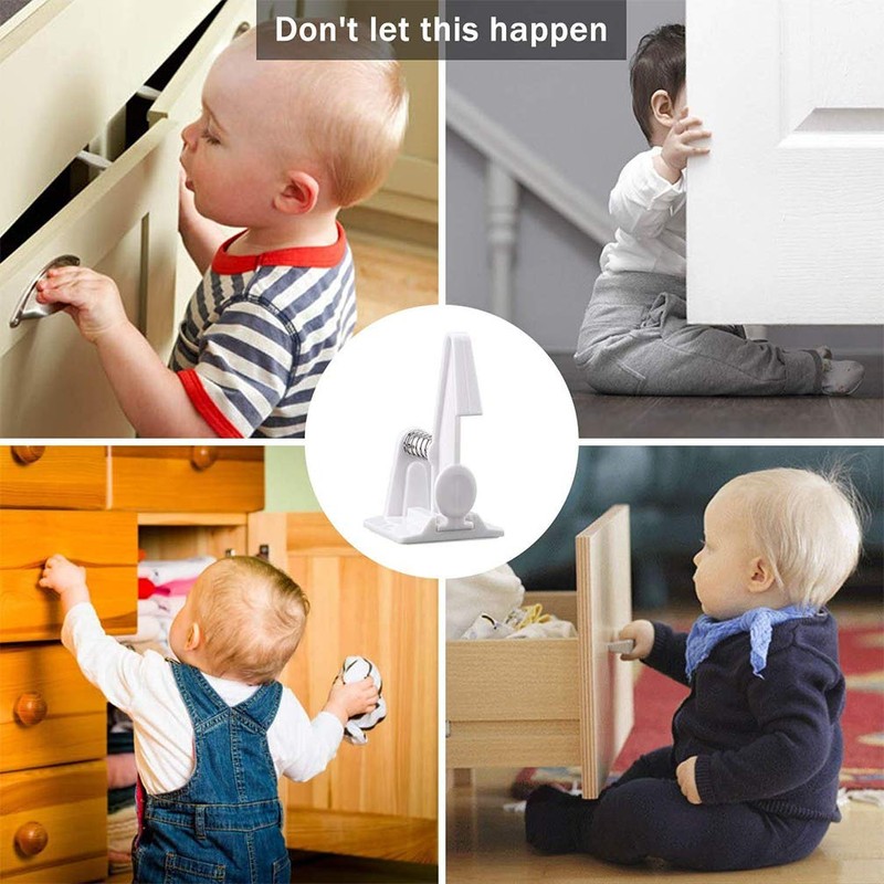 SACONELL Child Safety Cabinet Pack of 12, White/White and Black