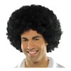 Peluca Afro Negra para Fiesta Retro con Chinos para Adultos