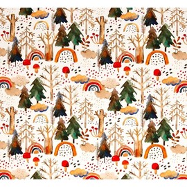 Swafing Baumwolljersey Stoff Waldtiere – 50x155cm – Kinderstoff mit Aquarell Waldmotiv – Jersey Meterware für Baby- & Kinderkleidung – weich & elastisch – OEKO-TEX zertifiziert