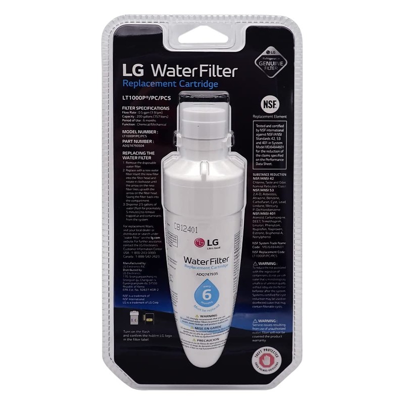 LG Genuine LT1000P LT1000PC ADQ74793501 MDJ64844601 Replacement Water Filter with