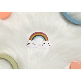 Reece Studio Rainbow Teether, Baby Travel Accessories, BPA Free Silicone Teething Toy, Easy to Hold Stroller Toy, Soothing Gums Infant Toy