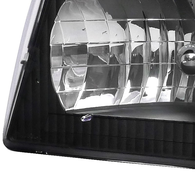 Spec-D Tuning Black Headlights+Corner Lamps Compatible with Ford Econoline Van