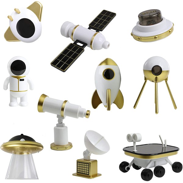 Top Right Toys Space Shuttle Astronaut Rocket Toys Spaceship Set, Rocket Ship Astro Solar Playset for Kids (10 Pieces)