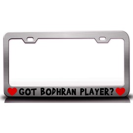 Custom Brother - GOT Bodhran Player w/Heart Music Musician Metal Car SUV Truck License Plate Frame Ch p25