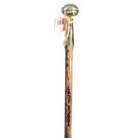 Walking Stick - Original Bubba Stik "Lady" Style Walking Stick with Brass Hame Handle. Made in Texas by Real Texans. (Walnut, 36" Tall)
