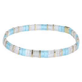 KELITCH Stretch Bracelets Miyuki Tila Beads Bracelets Colorful Friendship Bracelets for Women (12D)