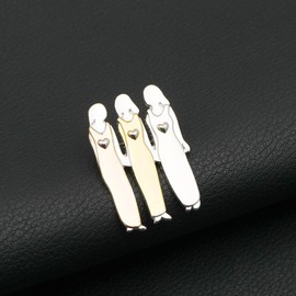 LLYANZ Tri-Color Handmand 2/3/4/5/6 Sisters Pin Best Friends Sisterhood Brooch (3sisters)