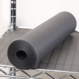 FLPMIX Thick Pantry Shelf Liner 15 inch Wide: Standard Size (15 by 197 Inch) Wire Shelf Liner - Waterproof Heavy Duty Easy to Cut Plastic Metal Rack Mat for Shelving - Transparent Grey