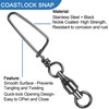 Ball Bearing Swivel with Coastlock Snap High Strength Copper Stainless