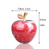 Red Crystal Apple Figurine Paperweight, Glass Apple Collectible with Filling