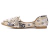 Pearl Decoration Women's Flat Bottom Pointed Toe One Step Flat